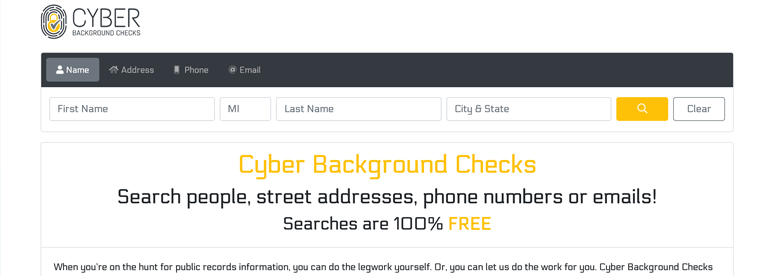 Cyber Background Checks Record Removal